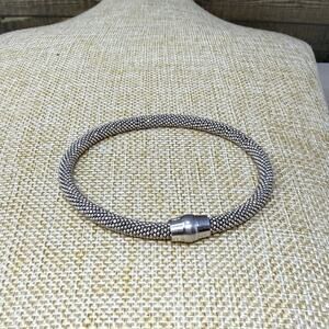 Designer Dyadema Sterling Silver Italy Mesh Chain Magnetic Bracelet 7 Inch